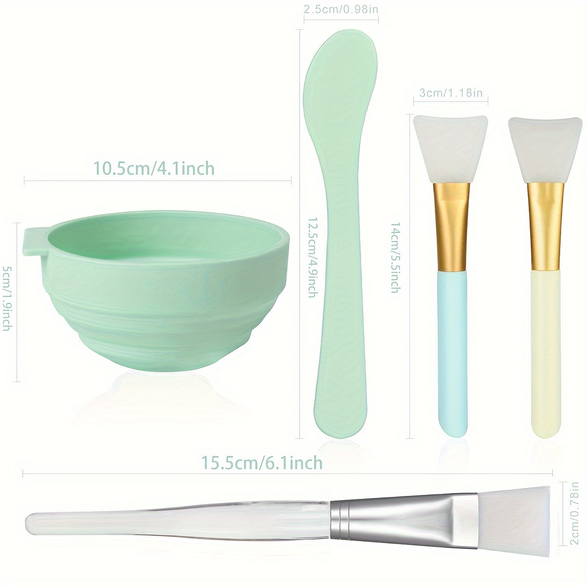 Juego de 5 Tazones de Silicona - Face Mask Skincare reseña y precio