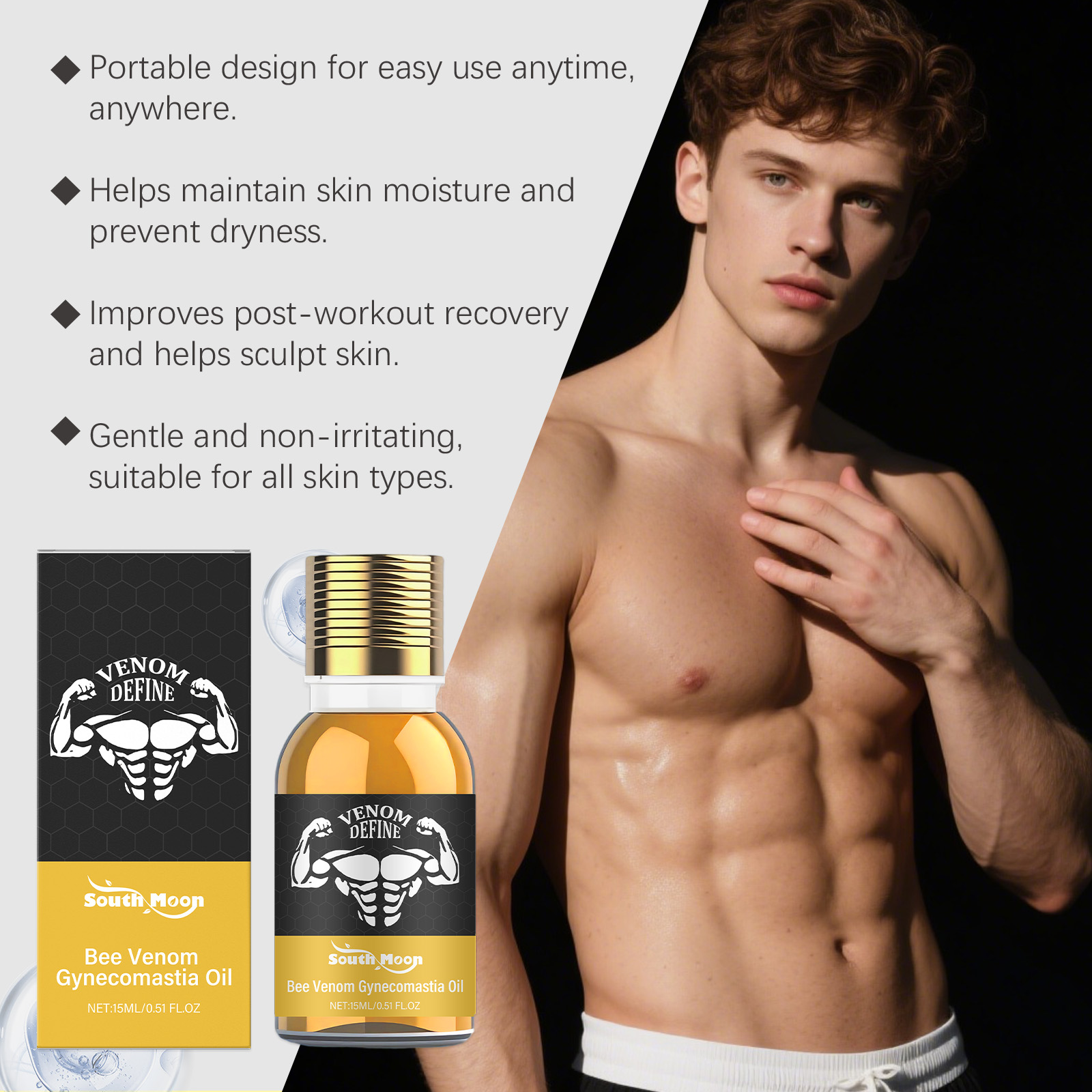 Aceite de ginecomastia de vene - Skincare China reseña y precio