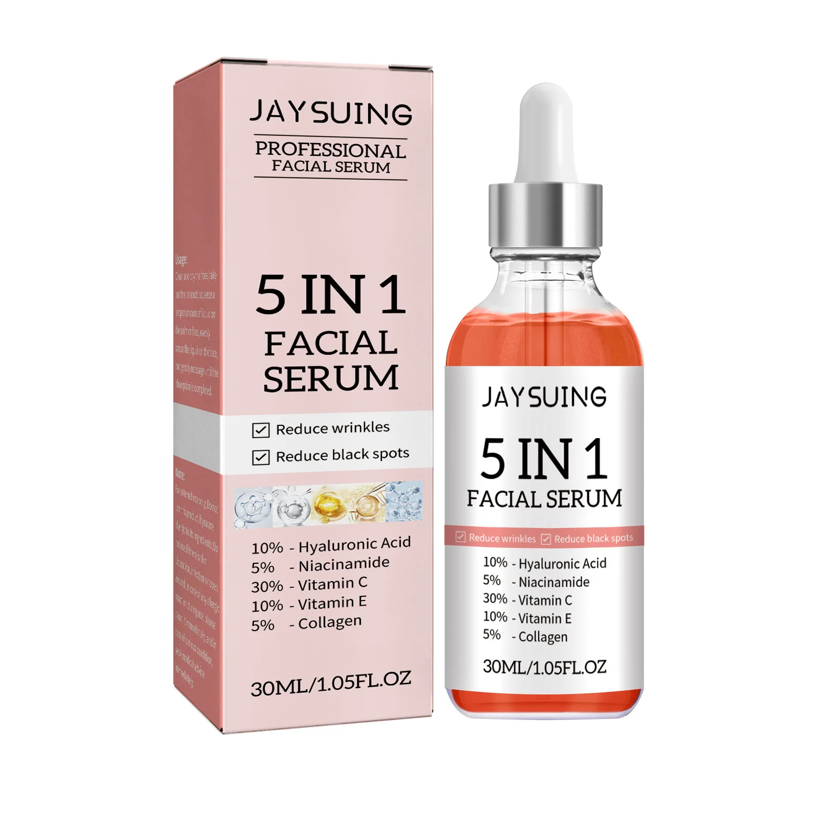 Suero Facial hidratante 5 en 1 - Vitamin C Serum reseña y precio