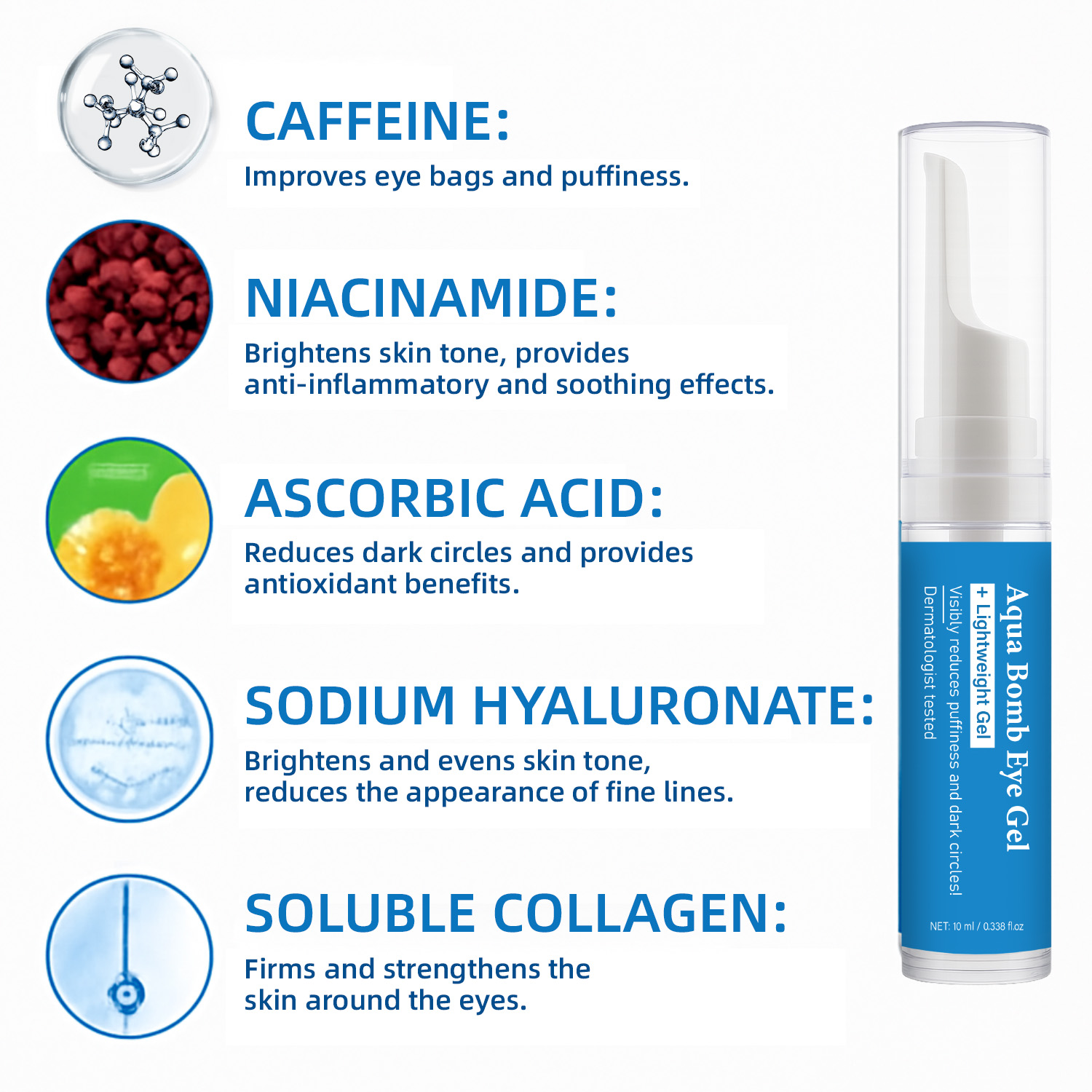 Gel Ocular Refrescante Aqua co - Vitamin C Serum reseña y precio